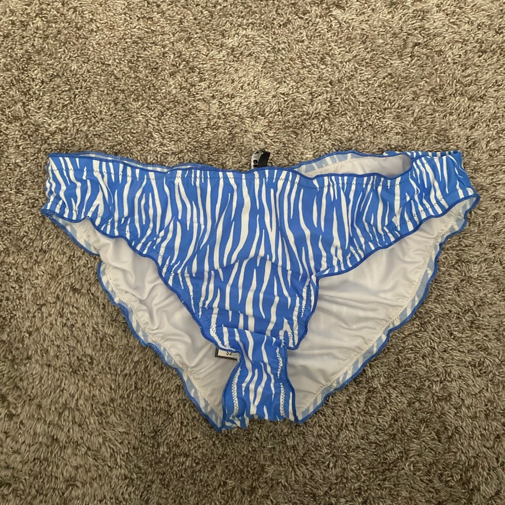 BCBG Blue Zebra Striped Bikini Bottom XXL